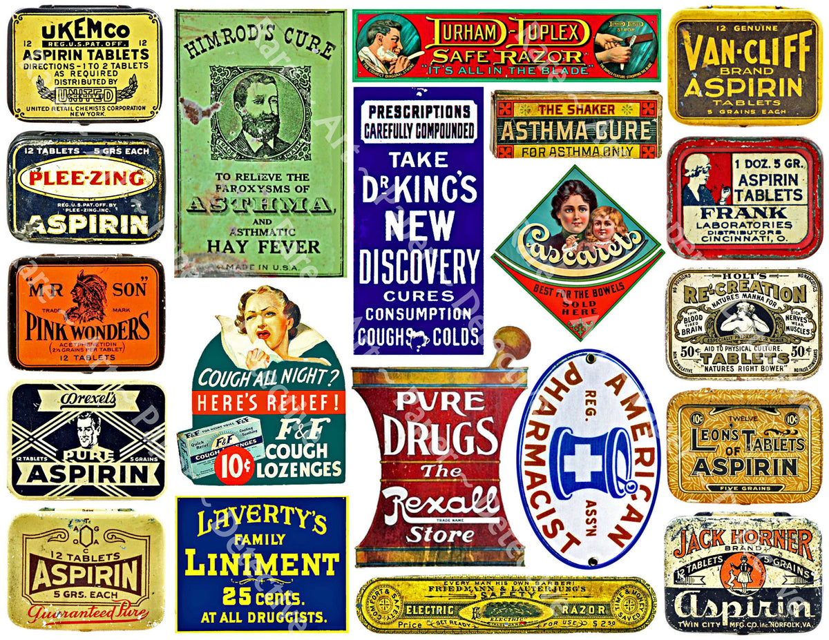 Apothecary Stickers, 25 Bathroom & Halloween Labels, Pharmacy & Druggi –  Rare Paper Detective