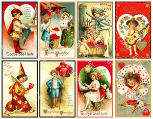Valentine's Day Stickers, 8 Vintage Style Old Fashioned Postcard Image –  Rare Paper Detective