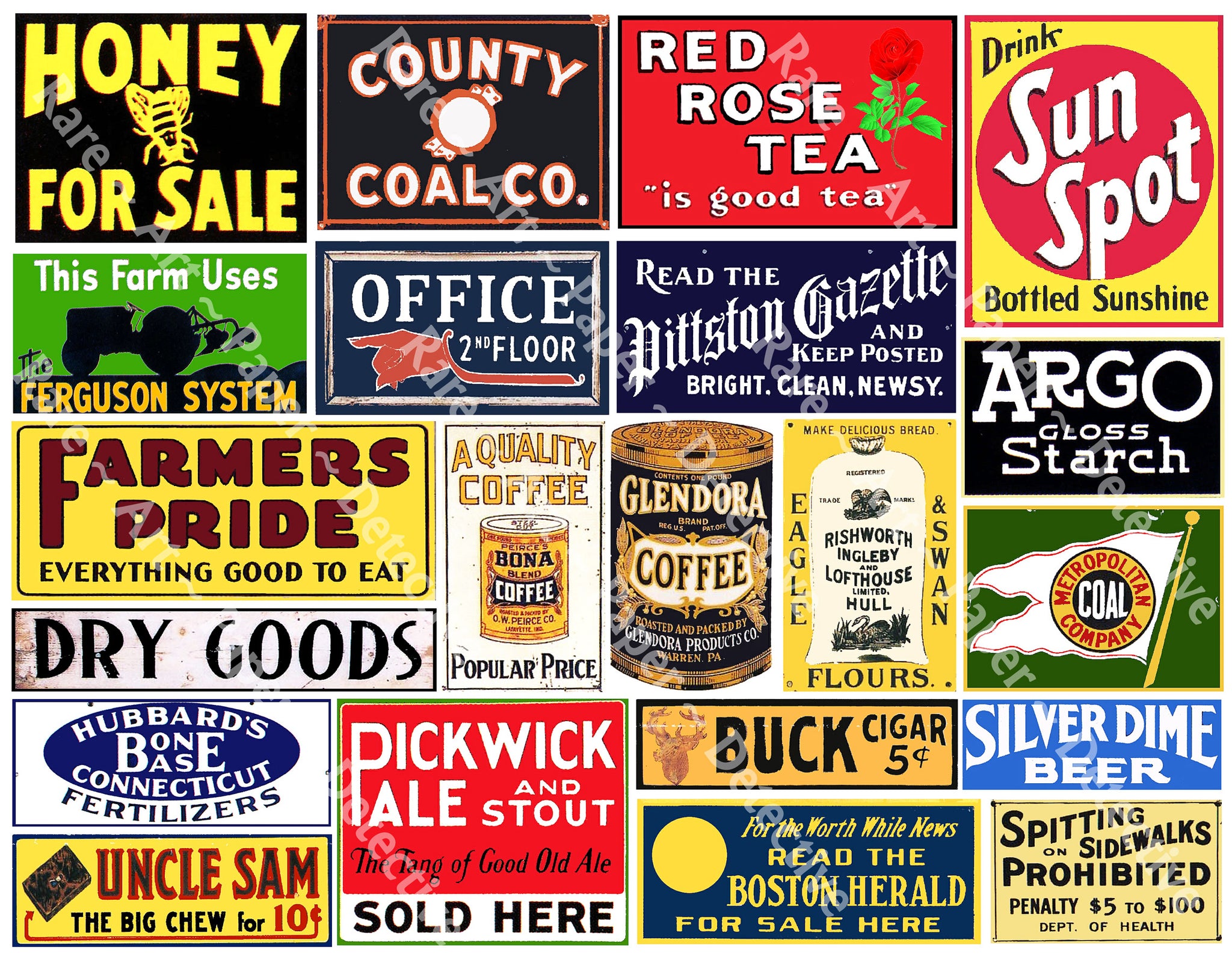 vintage general store signs
