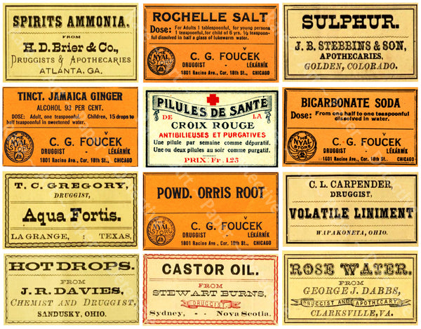 Medicine Cabinet Labels, 21 Authentic Looking Apothecary Label Sticker –  Rare Paper Detective