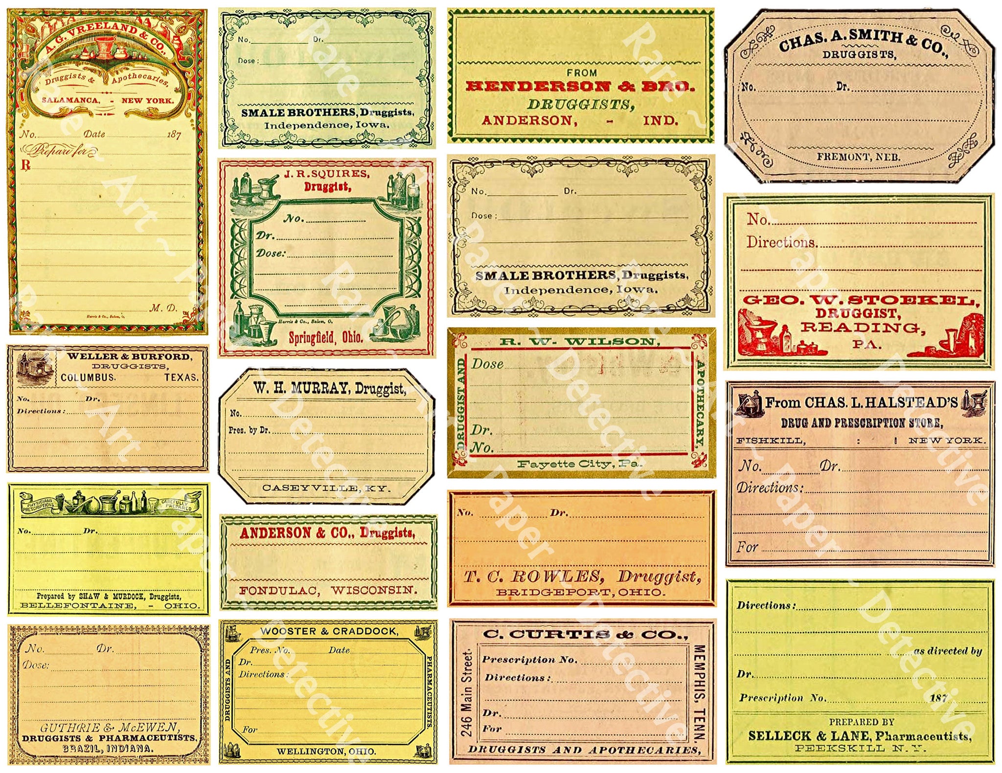 Apothecary Label Stickers, 16 Bathroom & Halloween Labels, Pharmacy & –  Rare Paper Detective