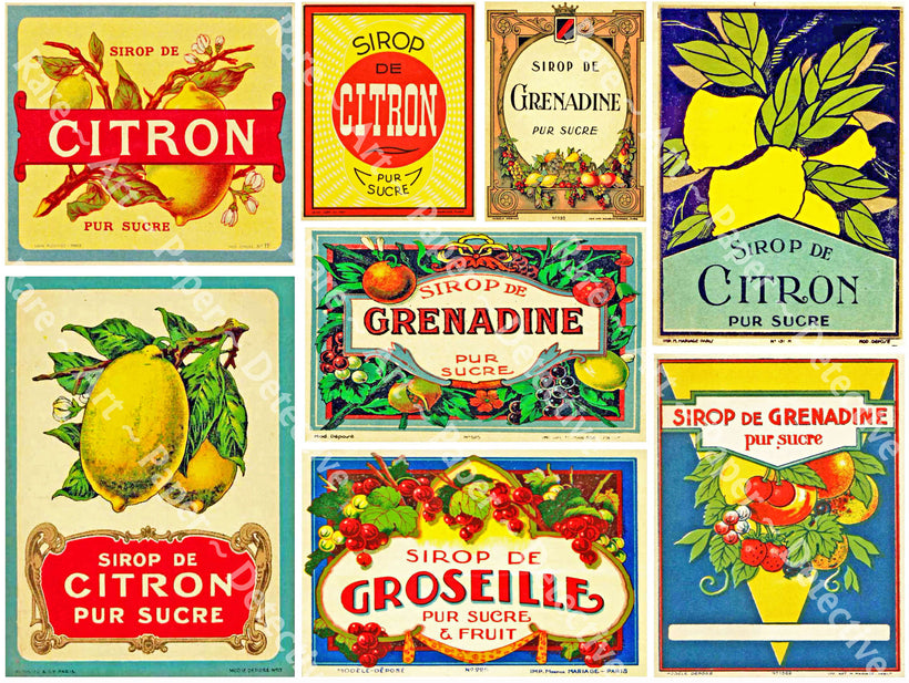 French Poster Stickers, Vintage Advertising for Altered Arts & Collage –  Rare Paper Detective