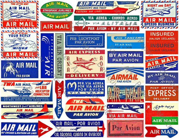 3 Vintage HyTone Air Mail Paper Tablets Westab Dayton Ohio Pre-Zipcode